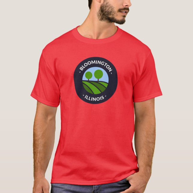 Bloomington Illinois Hills and Trees Oversized T-Shirt (Front)