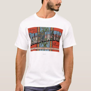 Bloomington, Illinois - Large Letter Scenes T-Shirt