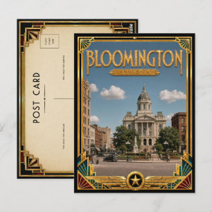 Bloomington Illinois Vintage Art Deco Golden Age Postcard