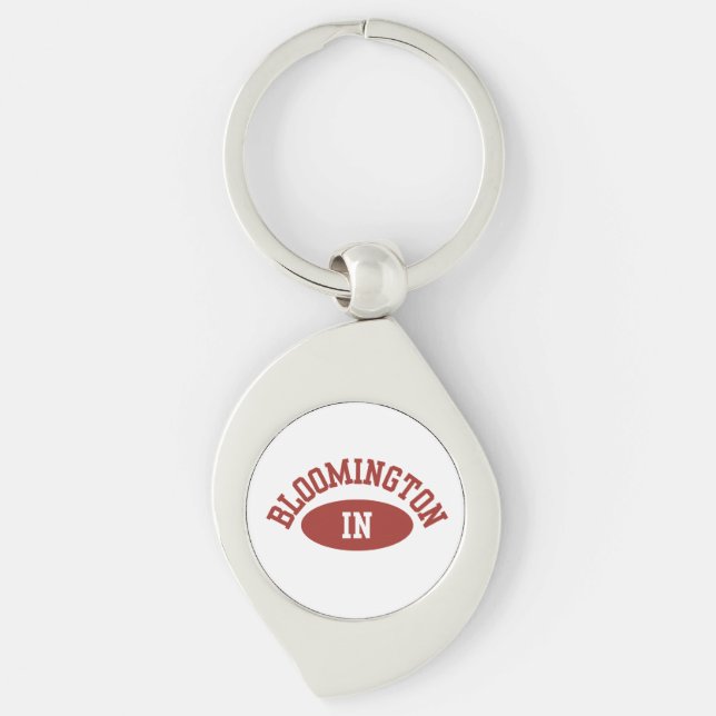 Bloomington Indiana Button- College Football Pin Key Ring (Front)