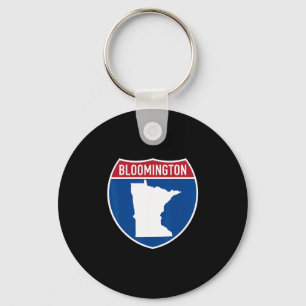 Bloomington Minnesota Map Highway Interstate Sign Key Ring