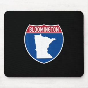 Bloomington Minnesota Map Highway Interstate Sign Mouse Pad