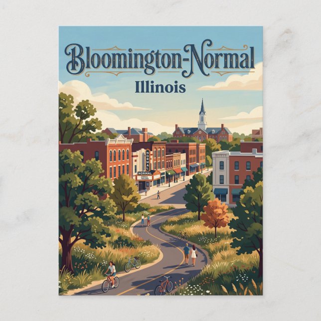 Bloomington-Normal, Illinois Postcard (Front)