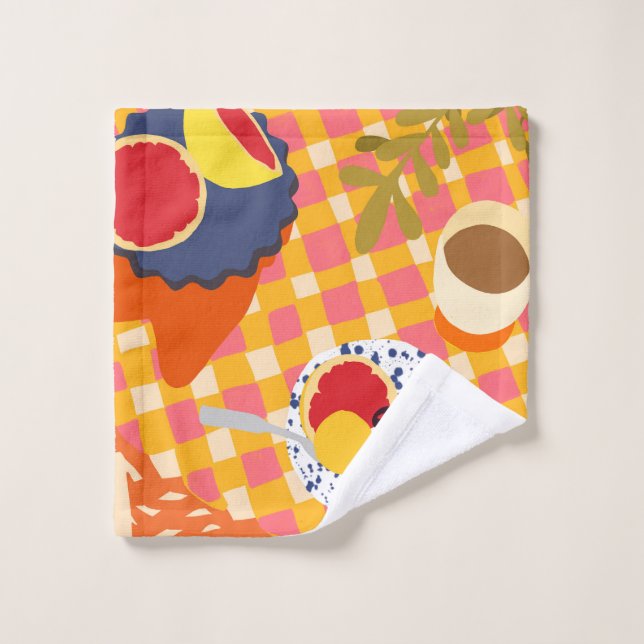 Blooms and Brunch Bath Towel Set (Wash Cloth)