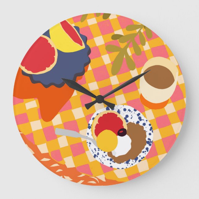 Blooms and Brunch Large Clock (Front)