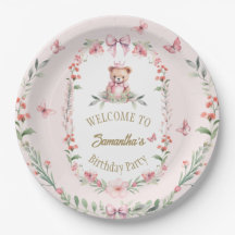 Blooms & Bears Birthday Plate