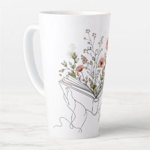 Blooms Book Botanical Line Art Latte Mug