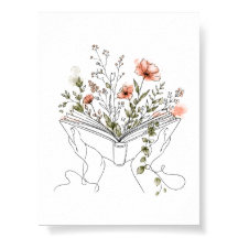 Blooms Book Botanical Line Art Posters
