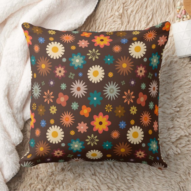 "Blooms in Vogue: Stylish Flowers Pillow  (Blanket)