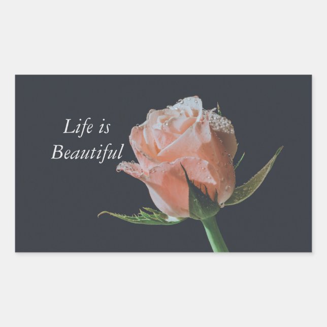 "Blooms of Beauty:A rose inspired design " Rectangular Sticker (Front)
