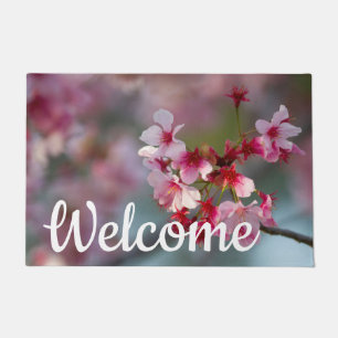 Blooms of cherry blossoms doormat