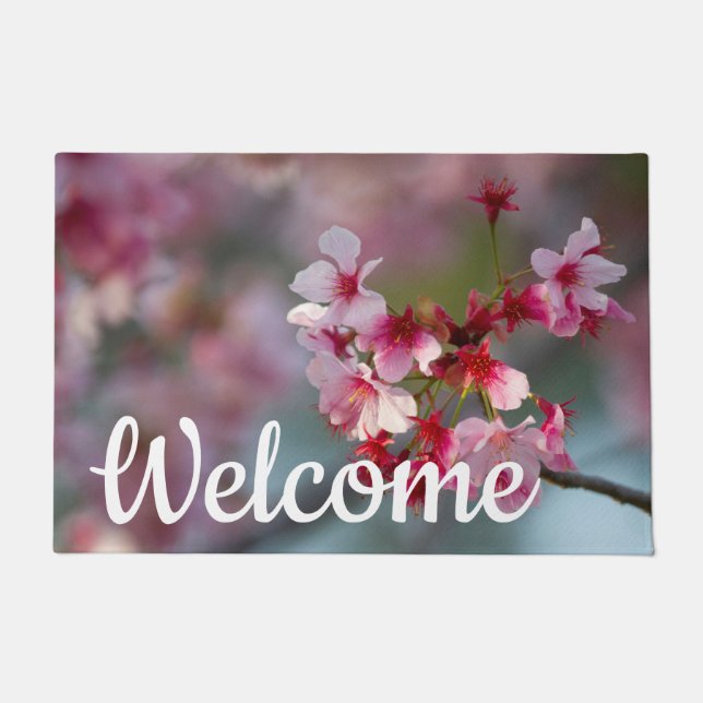 Blooms of cherry blossoms doormat (Front)