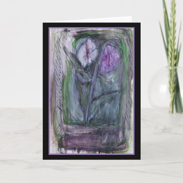 Blooms of Lavender - Original Art Greeting Card (Front)