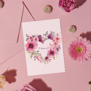 Blooms of Love   Floral Wreath   Valentine's Day Holiday Card