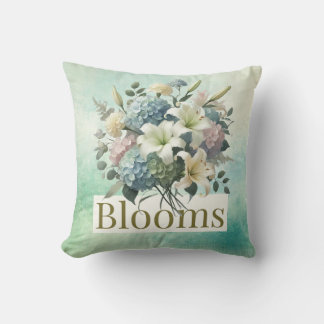 Blooms Throw Pillow 16"x16": Let it Bloom with Flo