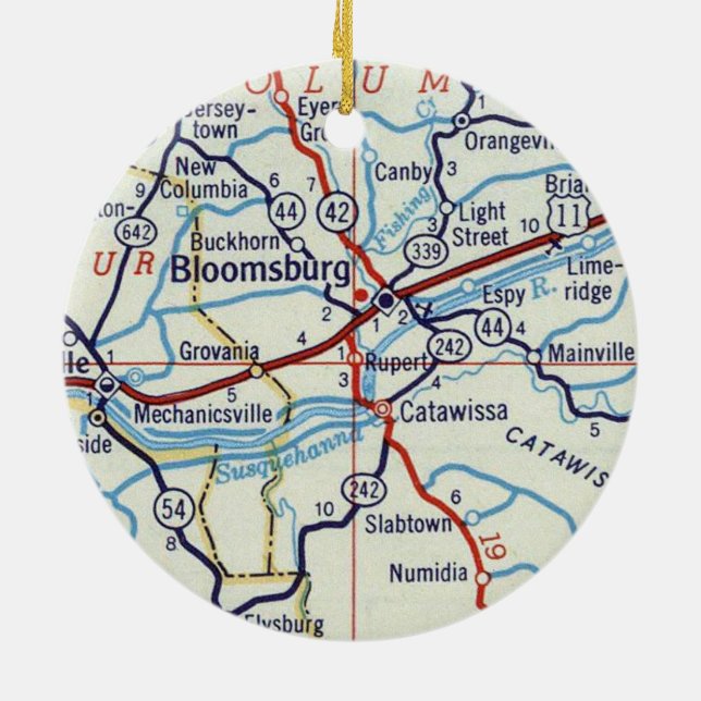 Bloomsburg Ceramic Ornament (Back)