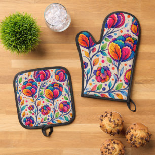 Bloomwave Tapestry Oven Mitt & Pot Holder Set