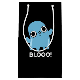 Blooo Funny Blue Ghost Pun Dark BG Small Gift Bag