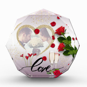 Bloque de fotos personalizado amor con flores photo block