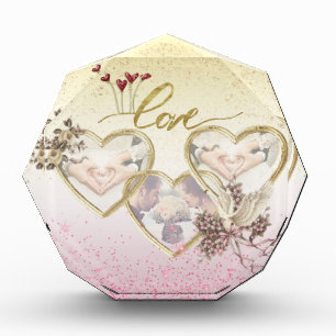 Bloque de fotos personalizado con corazones photo block