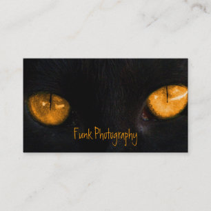 BLOR Black Cat Orange Eyes Business Card
