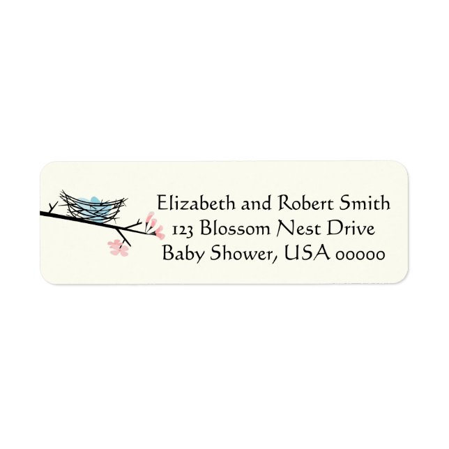 Blossom and Nest Return Address Label (Front)