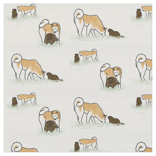 Blossom and the groundhog fabric (Close Up)