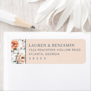 Blossom and Vow Wedding Return Address Label