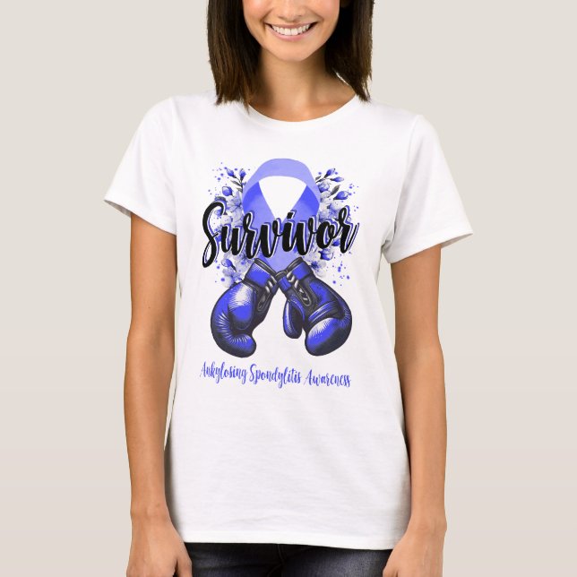 Blossom Ankylosing Spondylitis Warrior Survivor T-Shirt (Front)