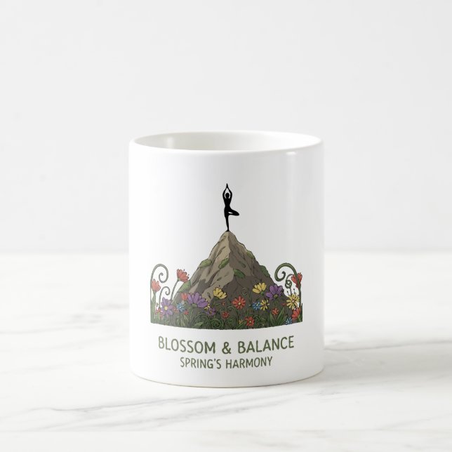 Blossom & Balance | Yoga Tree Pose Spring Harmony Coffee Mug (Center)