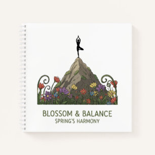 Blossom & Balance   Yoga Tree Pose Spring Harmony Notebook