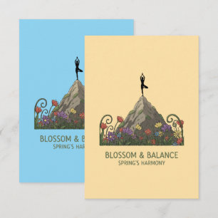 Blossom & Balance Yoga Tree Pose Spring Harmony Thank You Card