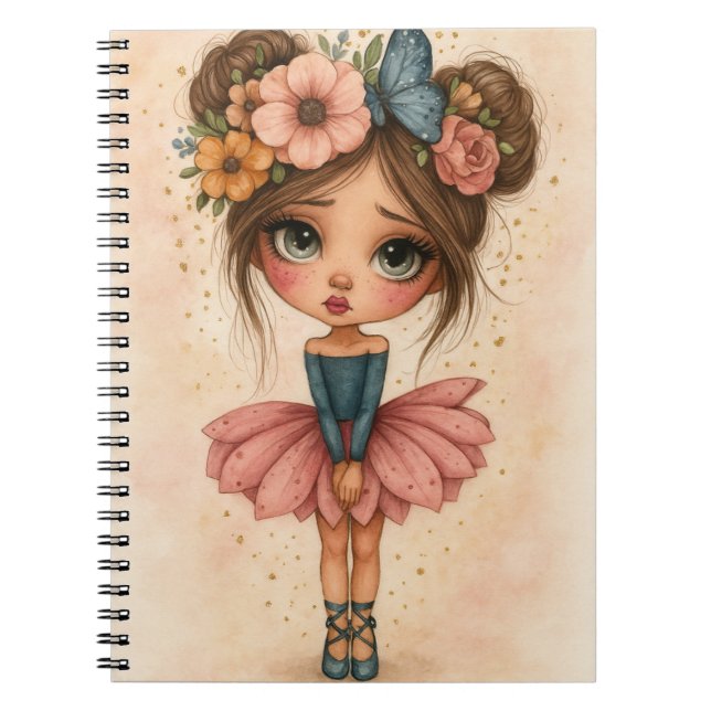 Blossom Ballerina Girl Notebook (Front)