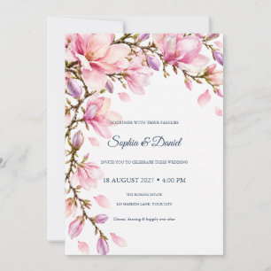 Blossom Ballet Magnolia Wedding Invitation