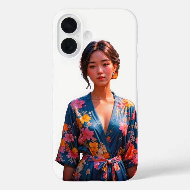 Blossom Beauty Kimono iPhone 16 Case (Back)