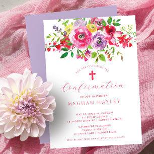 Blossom Blessings Confirmation Invitation