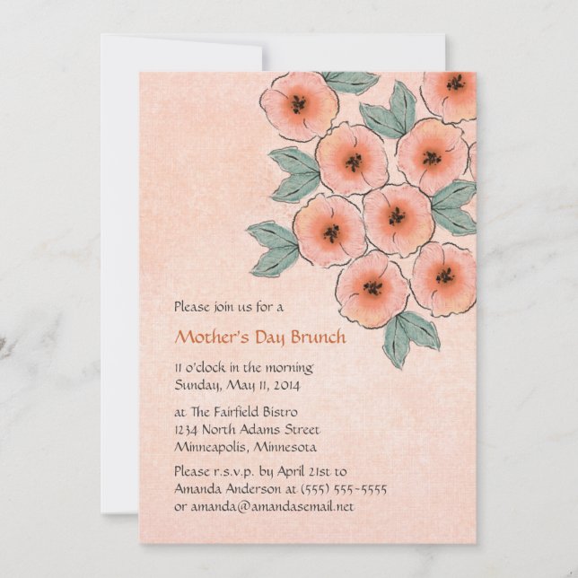 Blossom Bouquet Mother's Day Brunch Invitations (Front)