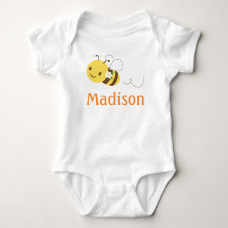 Blossom Bumblebee Custom Personalised Baby's Name Baby Bodysuit