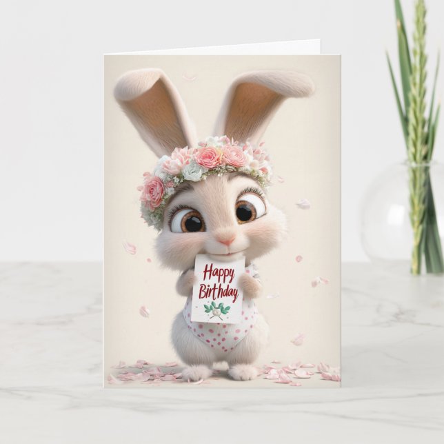 Blossom Bun Birthday Wishes Card (Front)