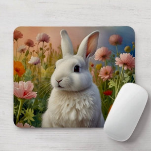 Blossom Bunny & Carrot Patch Mouse Pad 