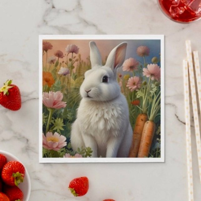 Blossom Bunny & Carrot Patch Paper Napkin  (Creator Uploaded)