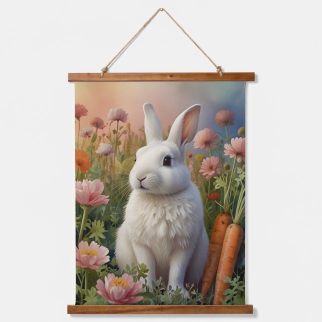 Blossom Bunny & Carrot Patch Tapestry (Front)