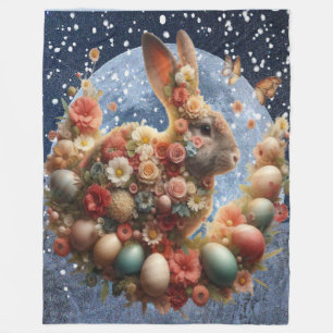 Blossom Bunny Easter  Fleece Blanket