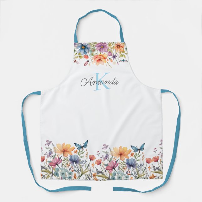 Blossom & Butterfly Personalised Apron (Front)