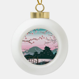 Blossom Ceramic Ball Christmas Ornament