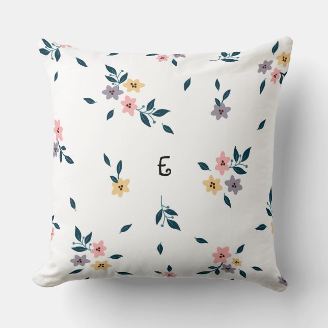 Blossom Charm Monogram Cushion (Front)