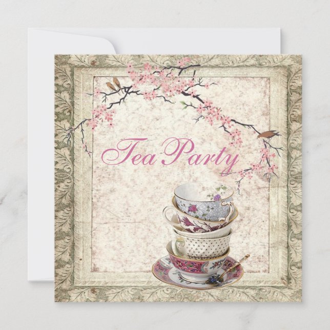 Blossom Country Bridal Shower Tea Party Invitation (Front)