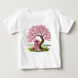 Blossom Dreams: Kimono Girl & Puppy Baby T-Shirt