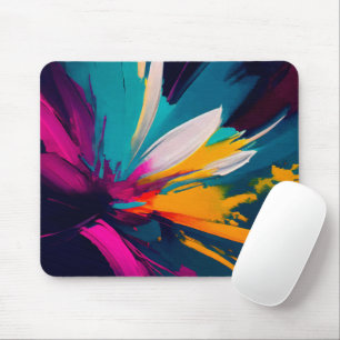 Blossom Dreams – Vibrant Abstract Floral Burst Mouse Pad