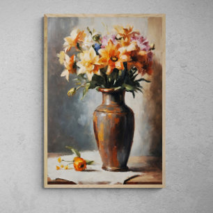 Blossom Elegance: Flower Vase Painting Poster